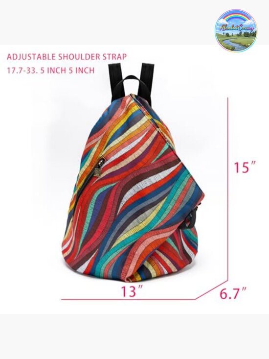 Bohemian Durable Polyester Large Capacity Backpack with Adjustable Straps main image 6